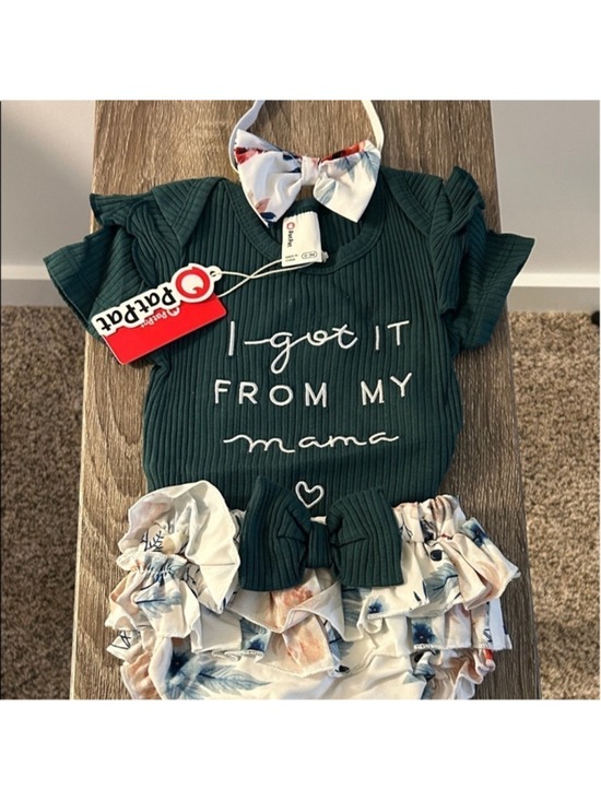 PatPat Other - PatPat Green and White Kids Matching Set